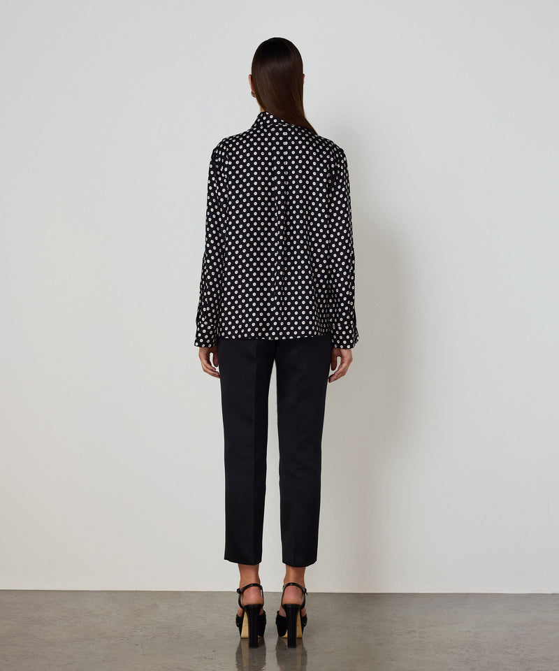 Machka Patterned Silk Blouse Black
