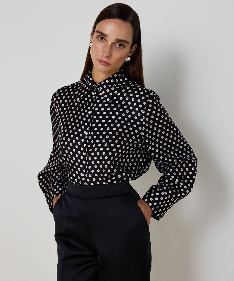 Machka Patterned Silk Blouse Black