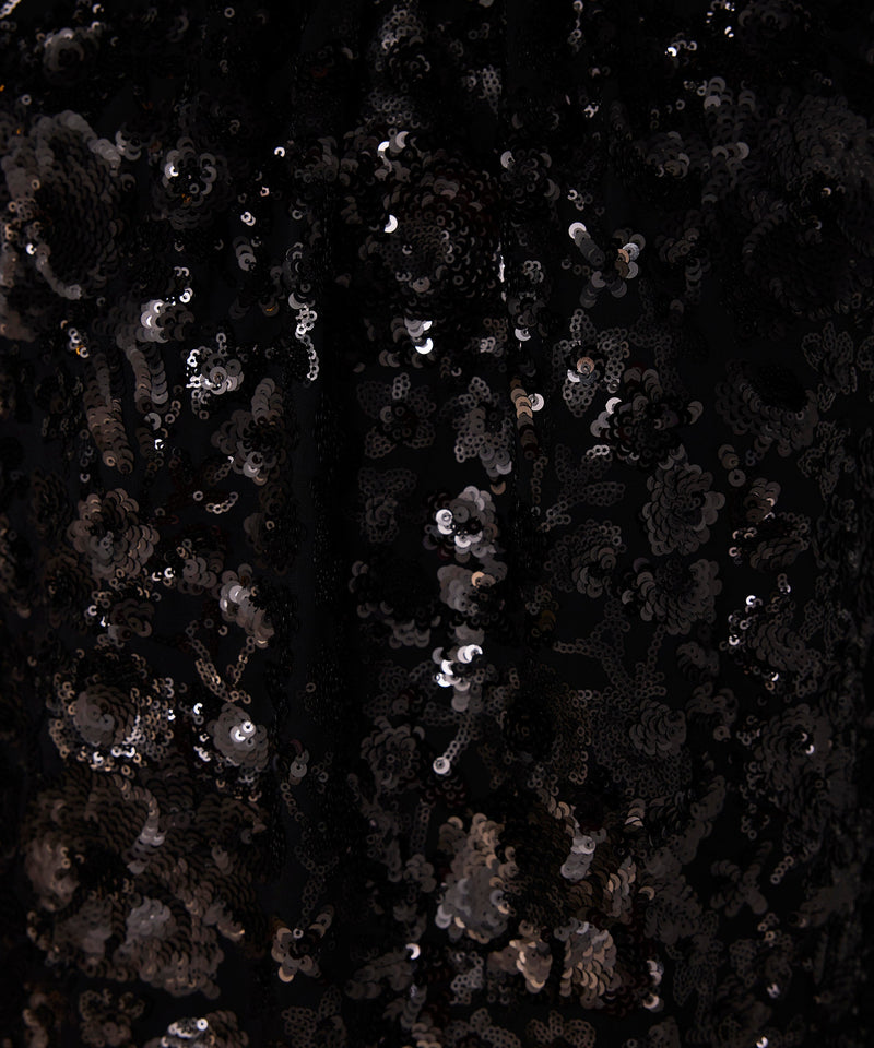 Machka Pleated Sequin Blouse Black