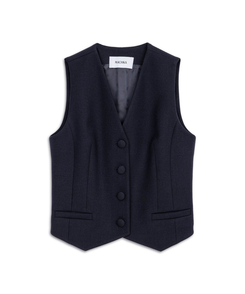 Machka V-Neck Vest Navy