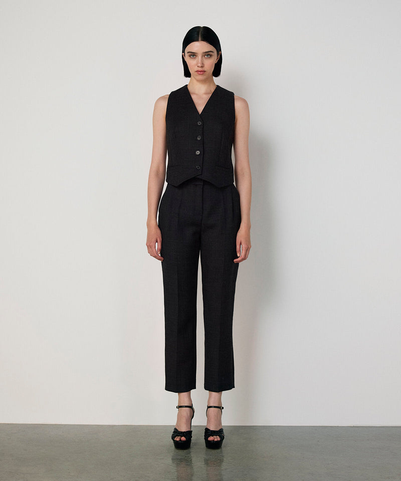 Machka Slim Fit Wool Vest Anthracite