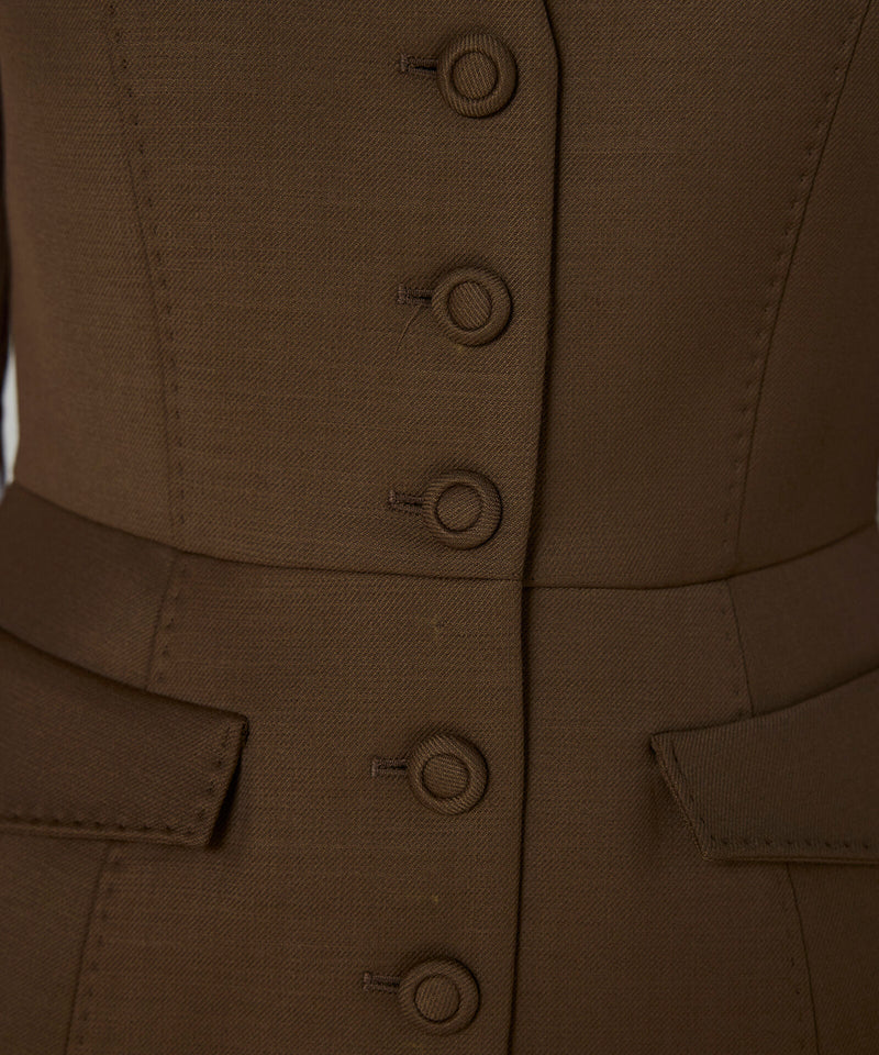 Machka V-Neck Vest Dark Beige