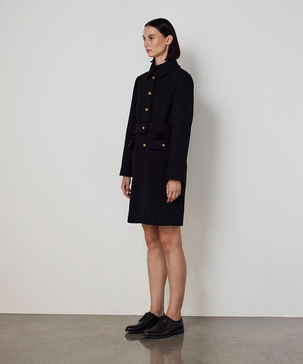 Machka Belted Coat With Large Pockets Black