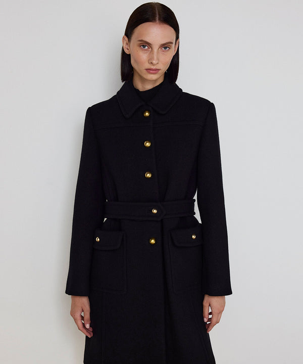 Machka Belted Coat With Large Pockets Black