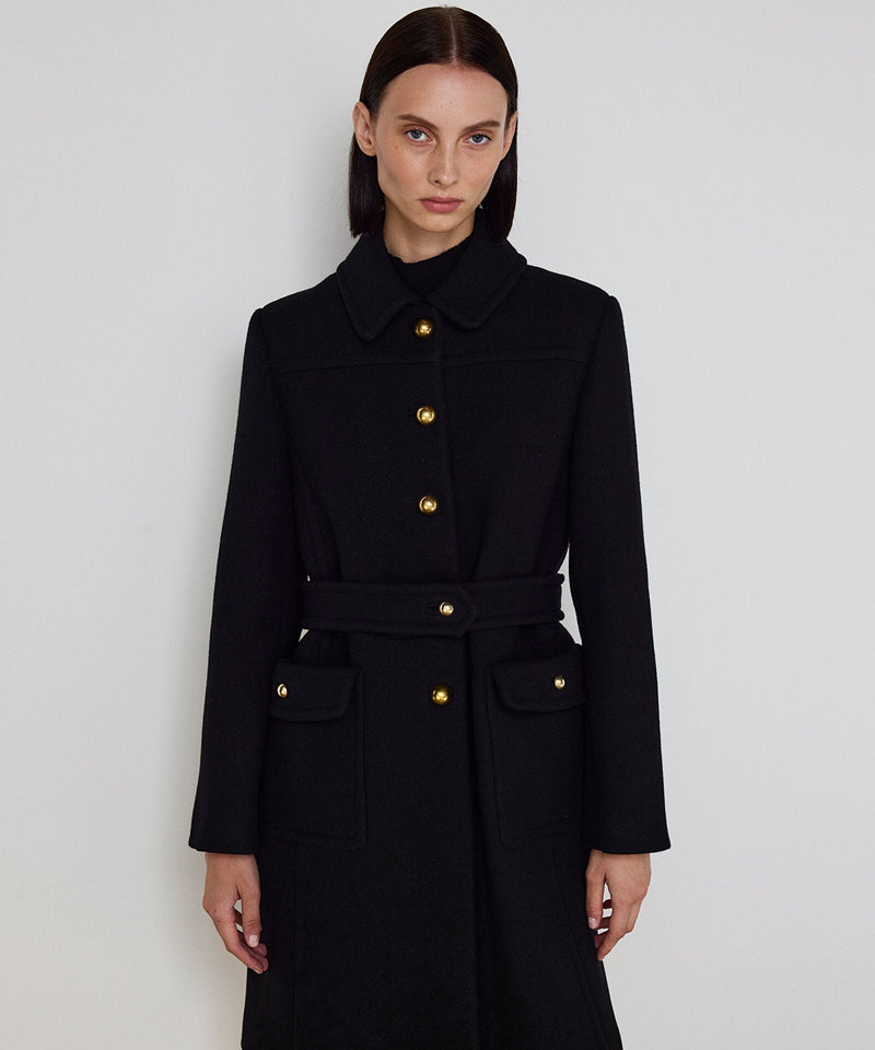 Machka Belted Coat With Large Pockets Black