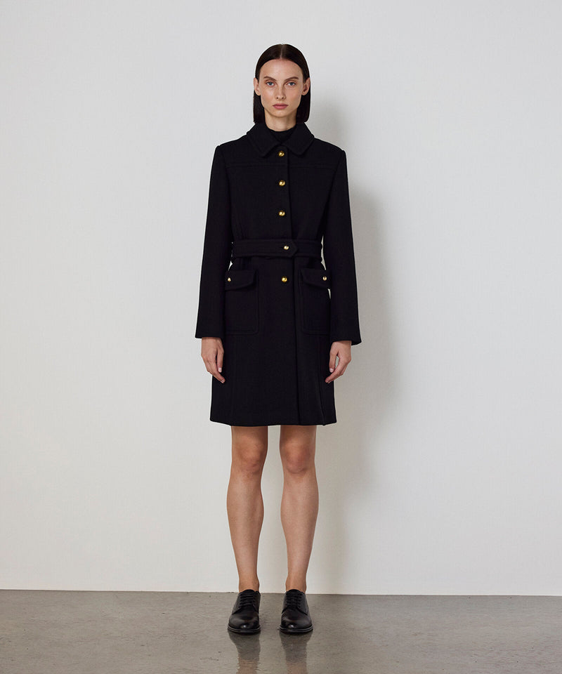 Machka Belted Coat With Large Pockets Black