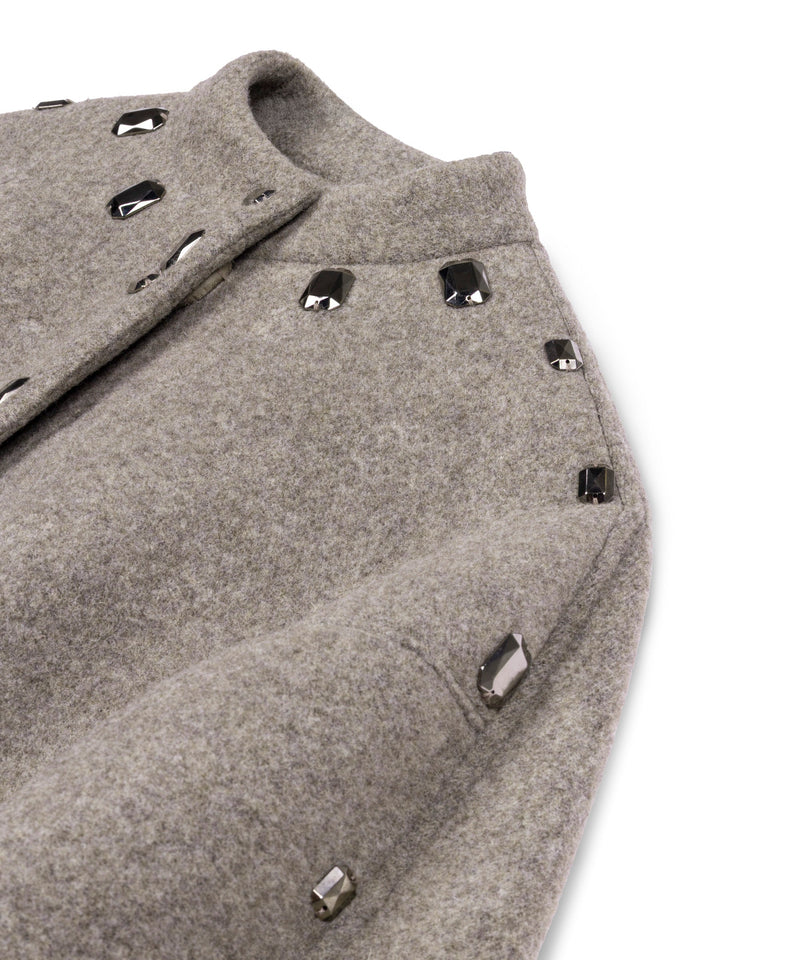 Machka Coat With Mixed Metal Accessories Marling Blue