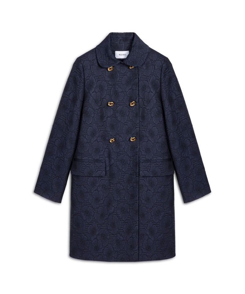 Machka Jacquard Wrap Coat Navy