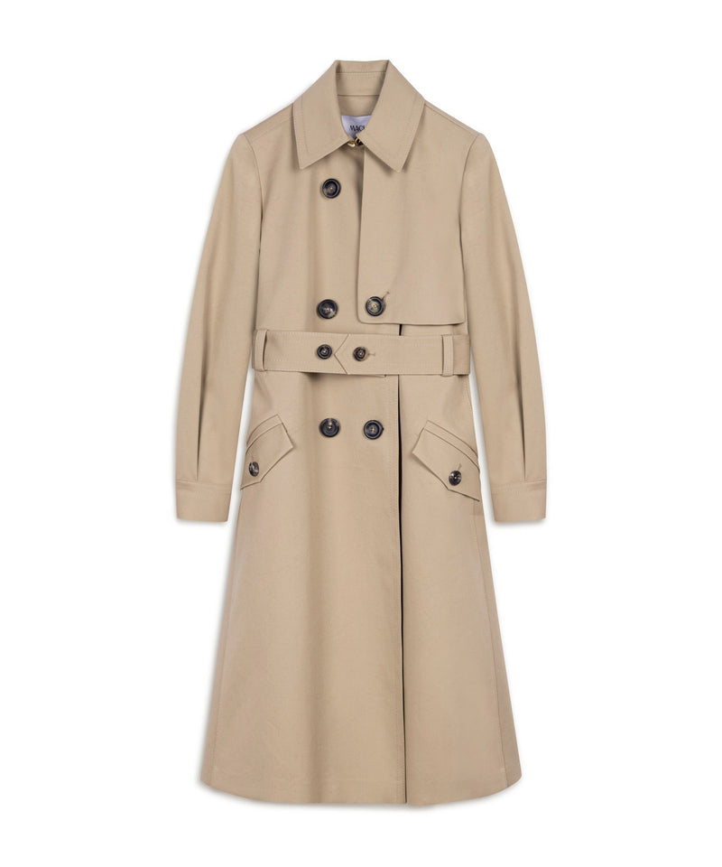 Machka Gabardine Coat With Belt Beige