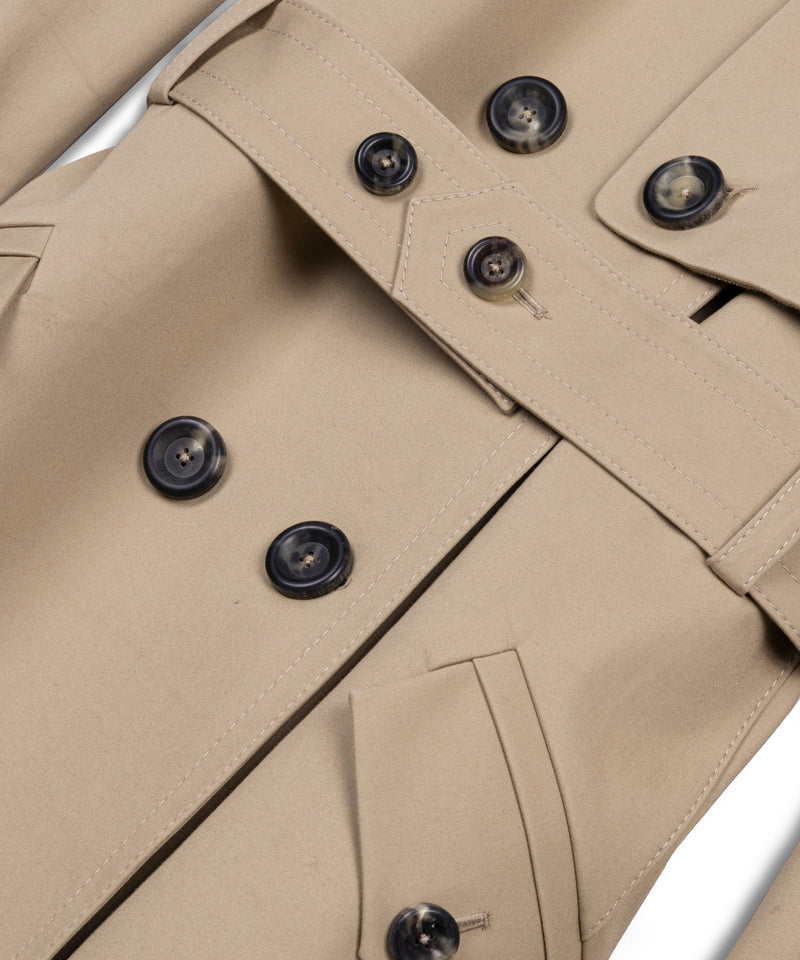 Machka Gabardine Coat With Belt Beige