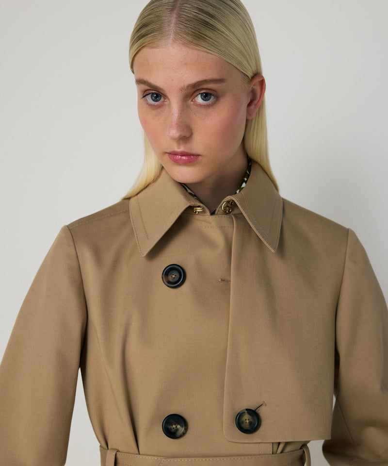 Machka Gabardine Coat With Belt Beige