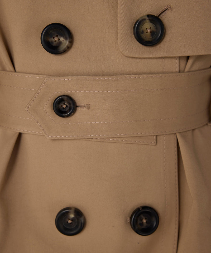 Machka Gabardine Coat With Belt Beige