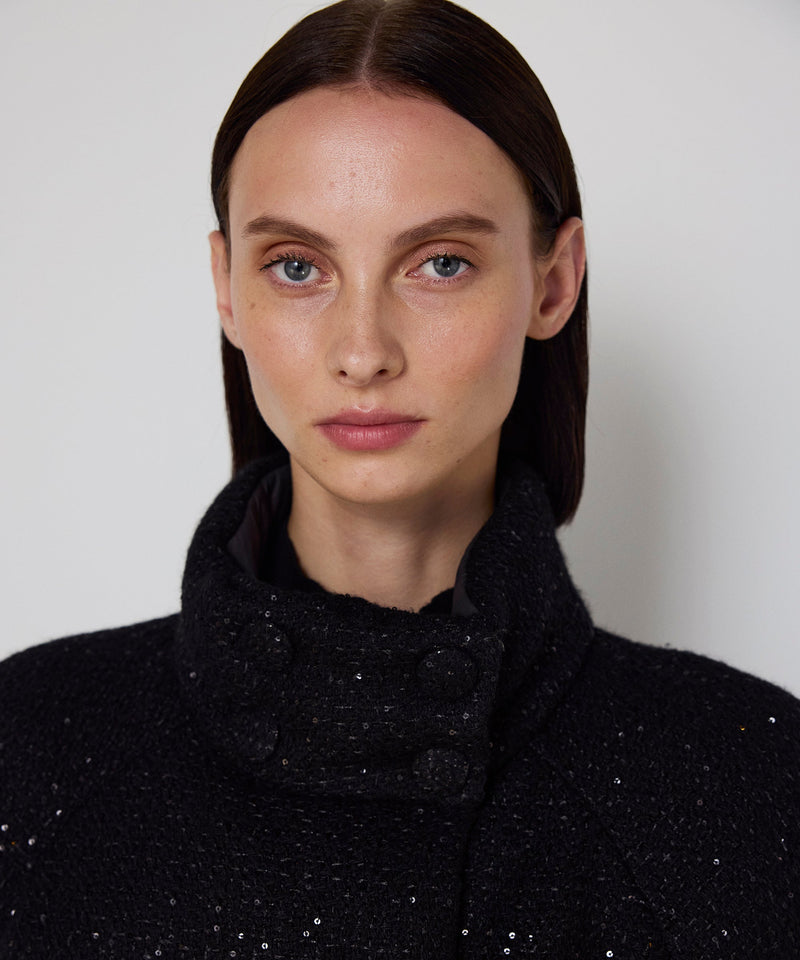 Machka Quilted Jacket With Sequins Black