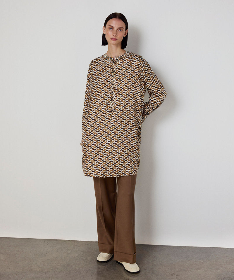 Machka Patterned Silk Tunic Cinnamon
