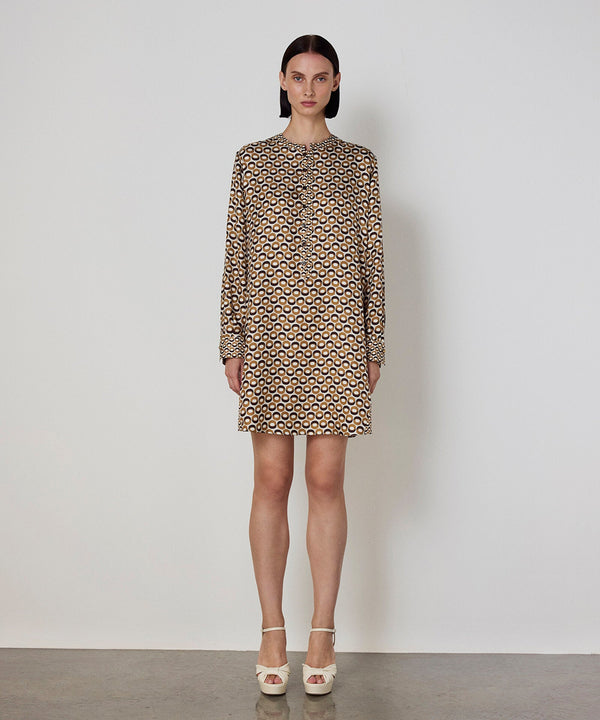 Machka Patterned Silk Tunic Cinnamon