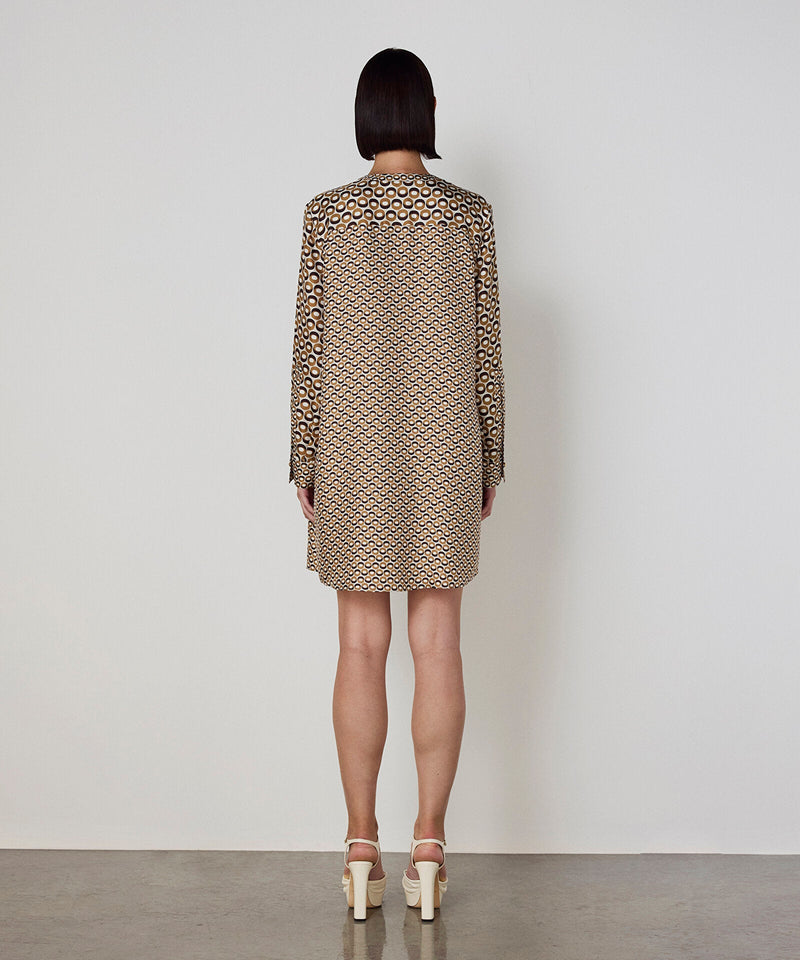 Machka Patterned Silk Tunic Cinnamon