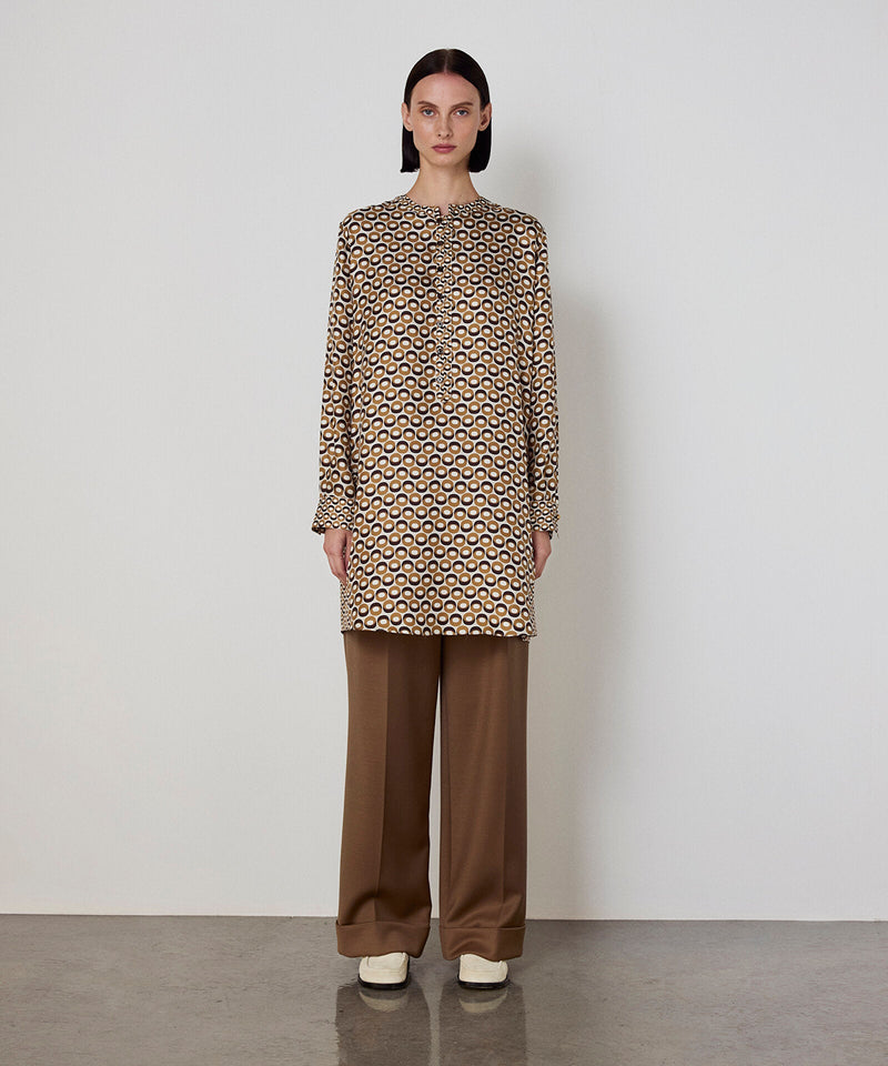 Machka Patterned Silk Tunic Cinnamon