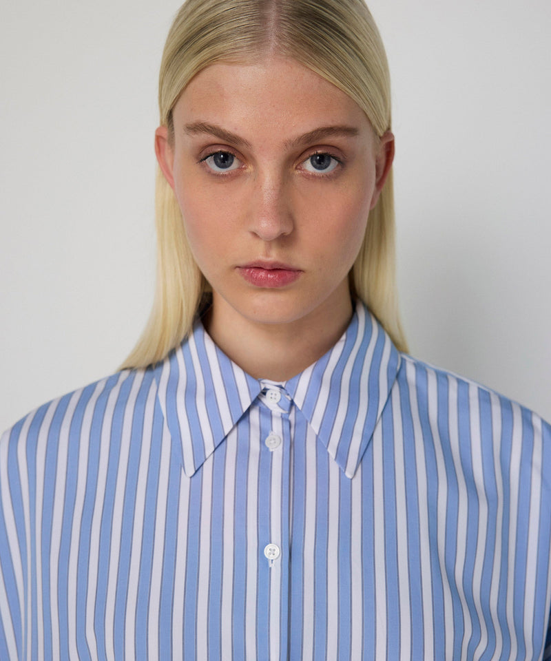 Machka Striped Oversize Shirt Blue