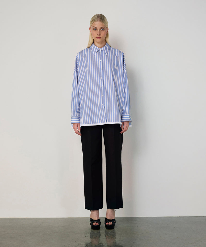 Machka Striped Oversize Shirt Blue