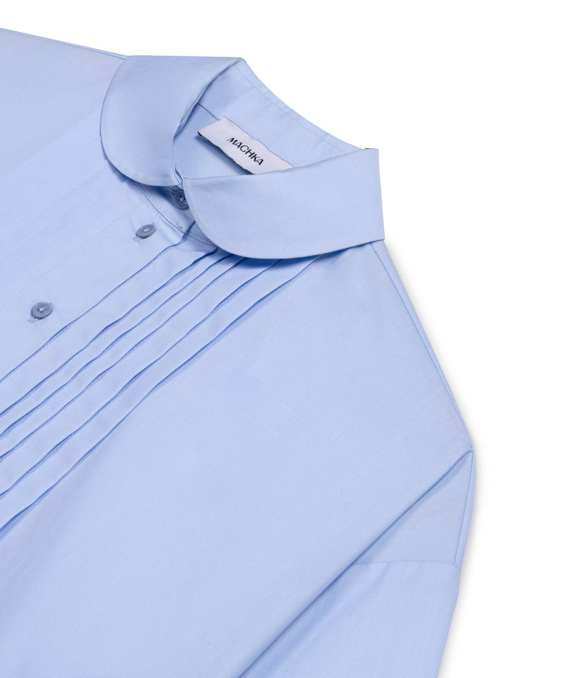Machka Pleated Poplin Shirt Blue