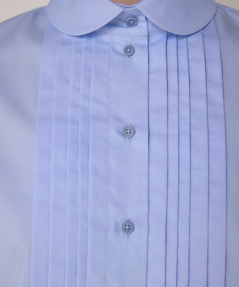 Machka Pleated Poplin Shirt Blue