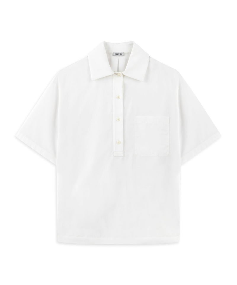Machka Ruffled Poplin Blouse White