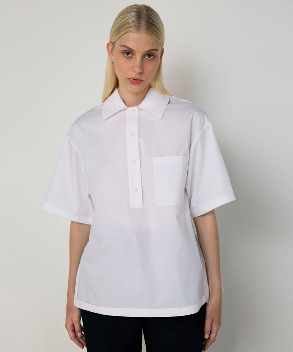 Machka Ruffled Poplin Blouse White