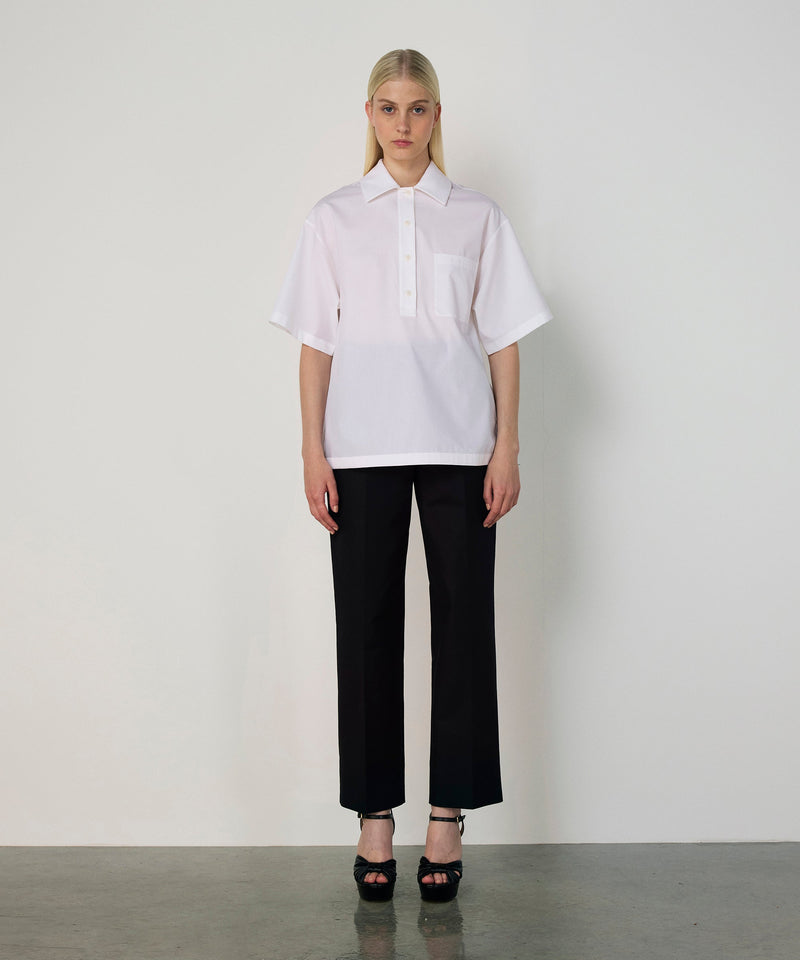 Machka Ruffled Poplin Blouse White
