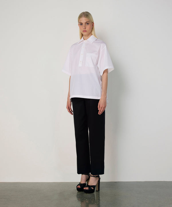 Machka Ruffled Poplin Blouse White
