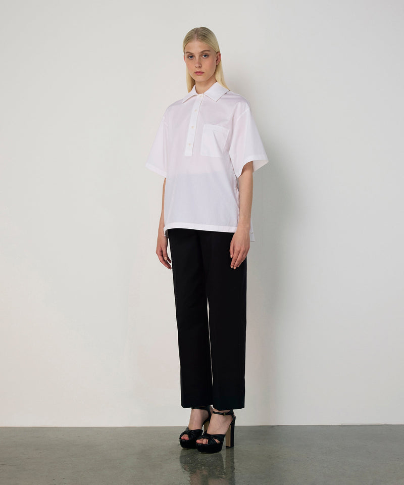 Machka Ruffled Poplin Blouse White