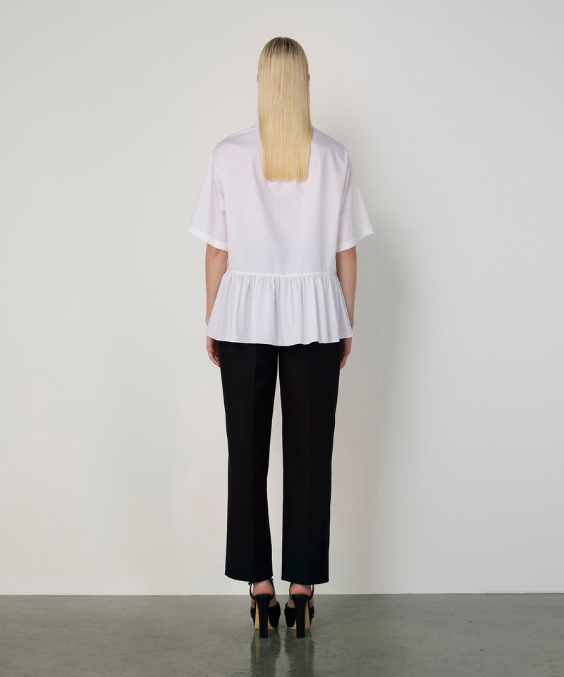 Machka Ruffled Poplin Blouse White