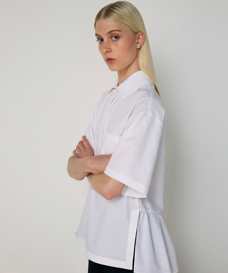 Machka Ruffled Poplin Blouse White