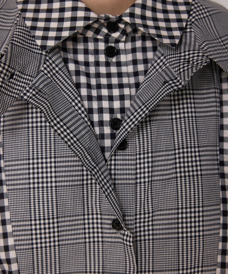 Machka Pattern Mix Poplin Shirt Black