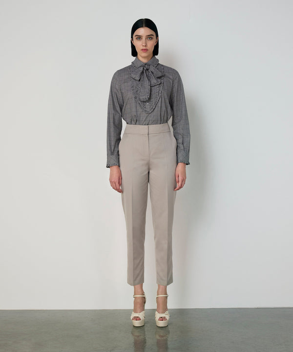 Machka Tie-Neck Ruffle Shirt Black