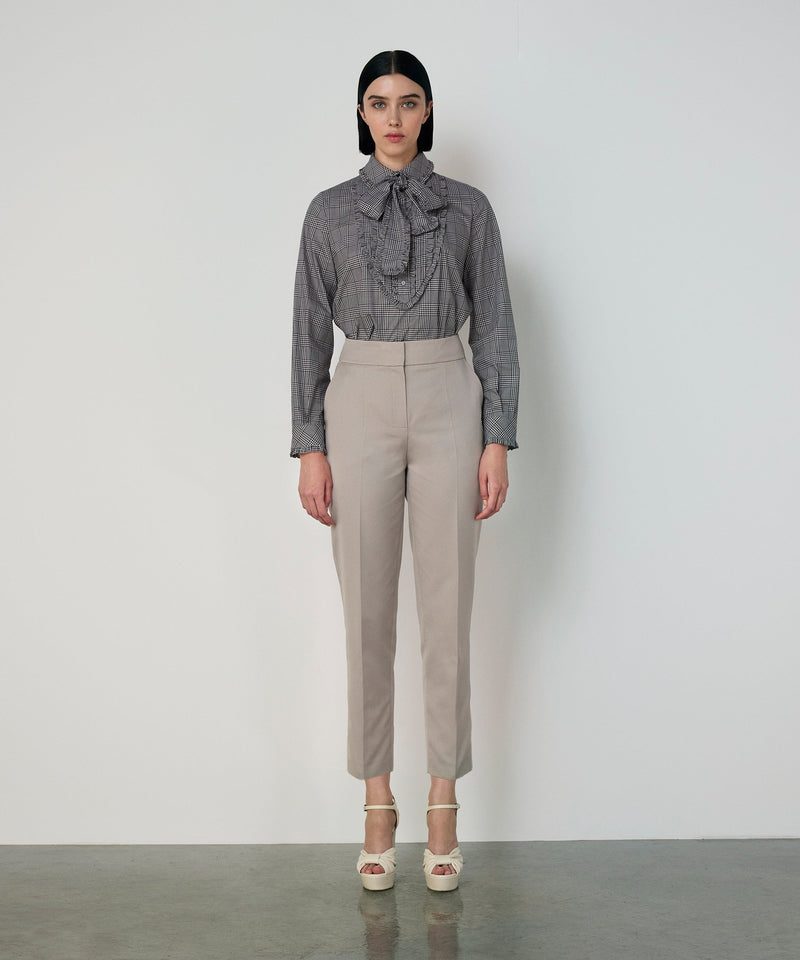 Machka Tie-Neck Ruffle Shirt Black