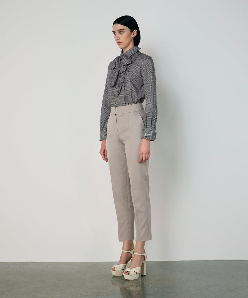 Machka Tie-Neck Ruffle Shirt Black
