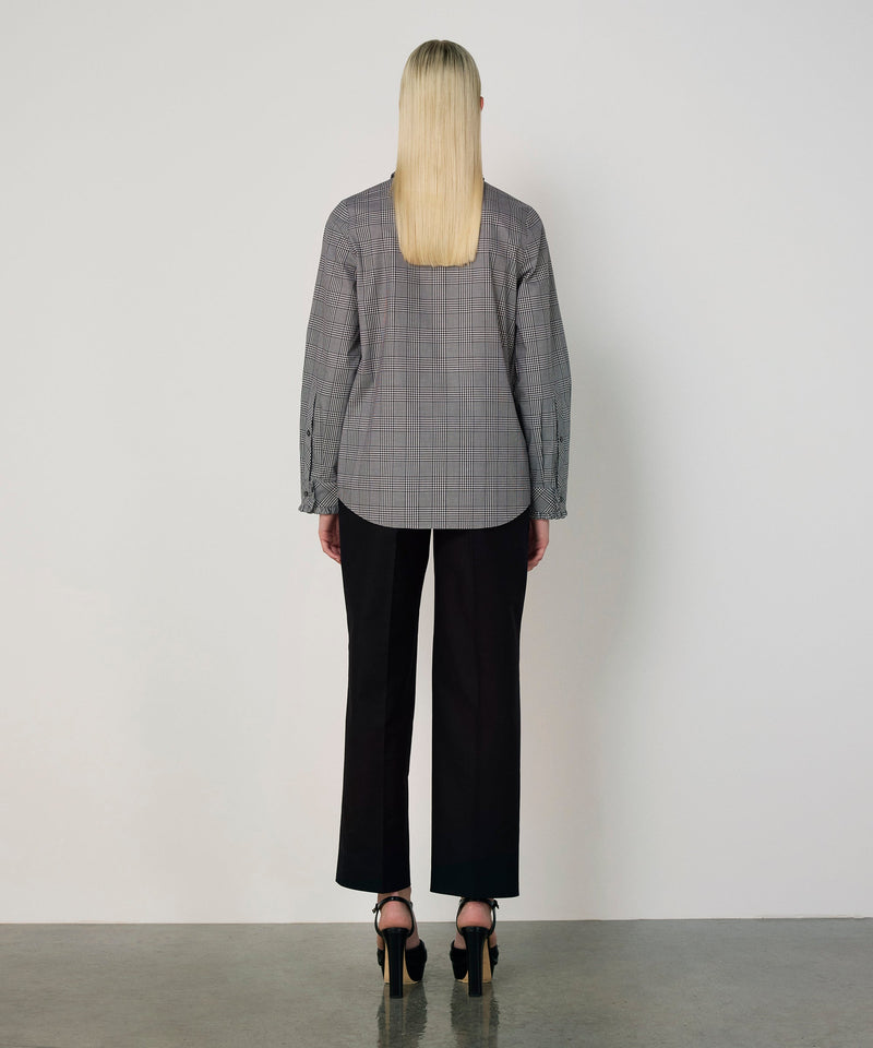 Machka Tie-Neck Ruffle Shirt Black
