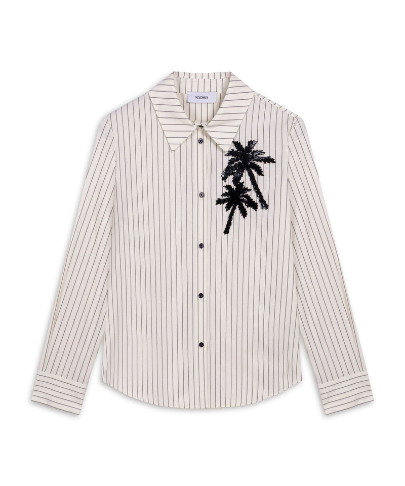 Machka Patterned And Embroidered Shirt Beige
