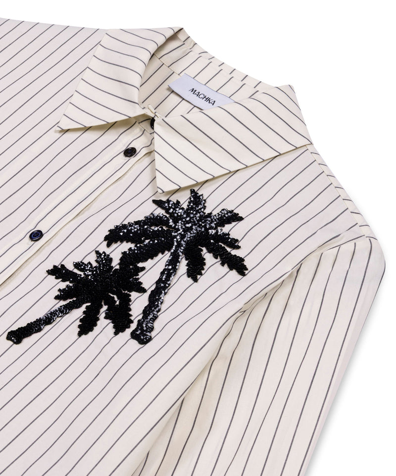 Machka Patterned And Embroidered Shirt Beige