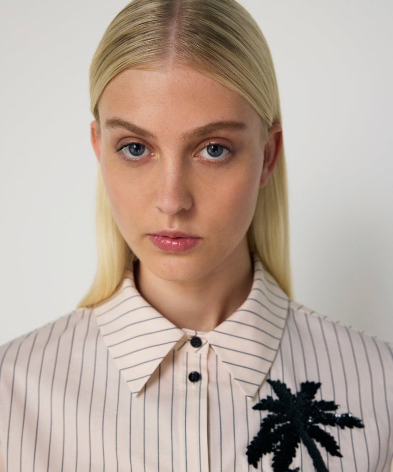 Machka Patterned And Embroidered Shirt Beige