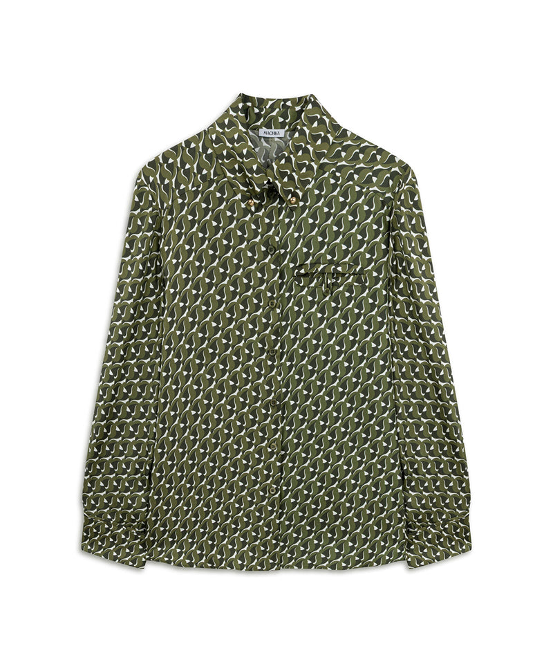 Machka Patterned Silk Shirt Green