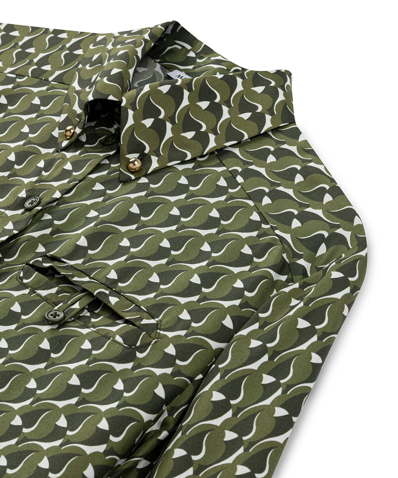 Machka Patterned Silk Shirt Green