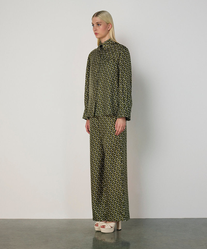 Machka Patterned Silk Shirt Green