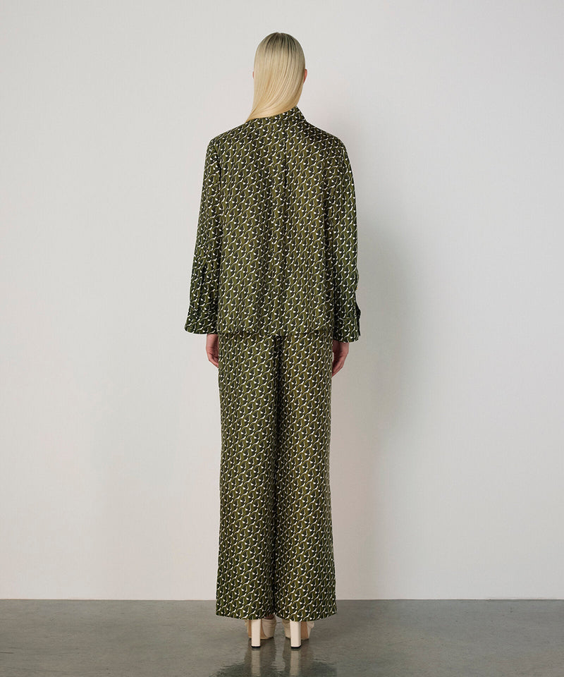 Machka Patterned Silk Shirt Green