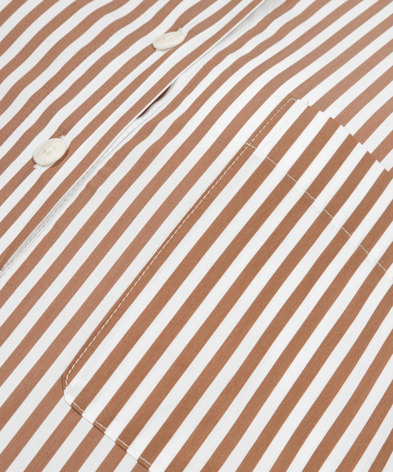 Machka Striped Color Block Shirt Cinnamon