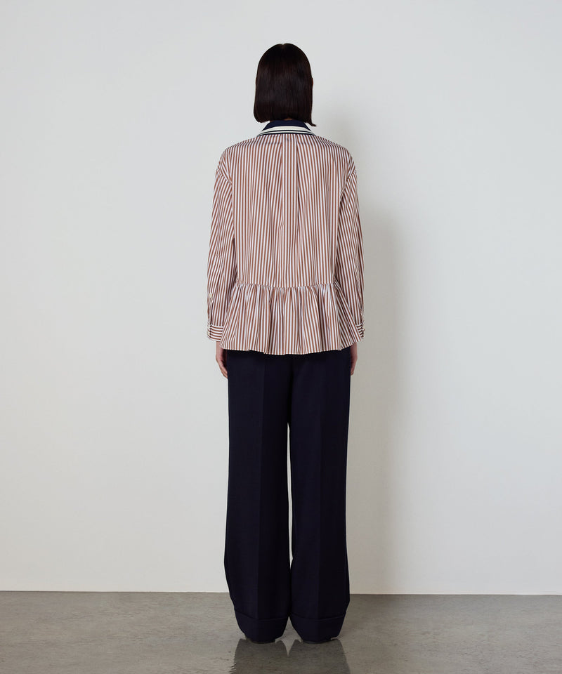 Machka Striped Color Block Shirt Cinnamon