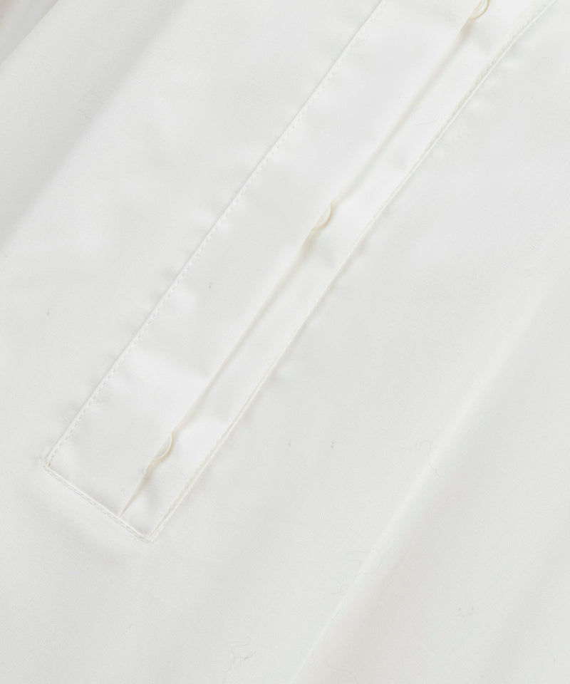 Machka Stand-Collar Poplin Shirt With Ribbed Details White