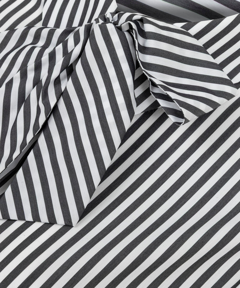 Machka Striped Shirt With Tie-Neck Detail Anthracite