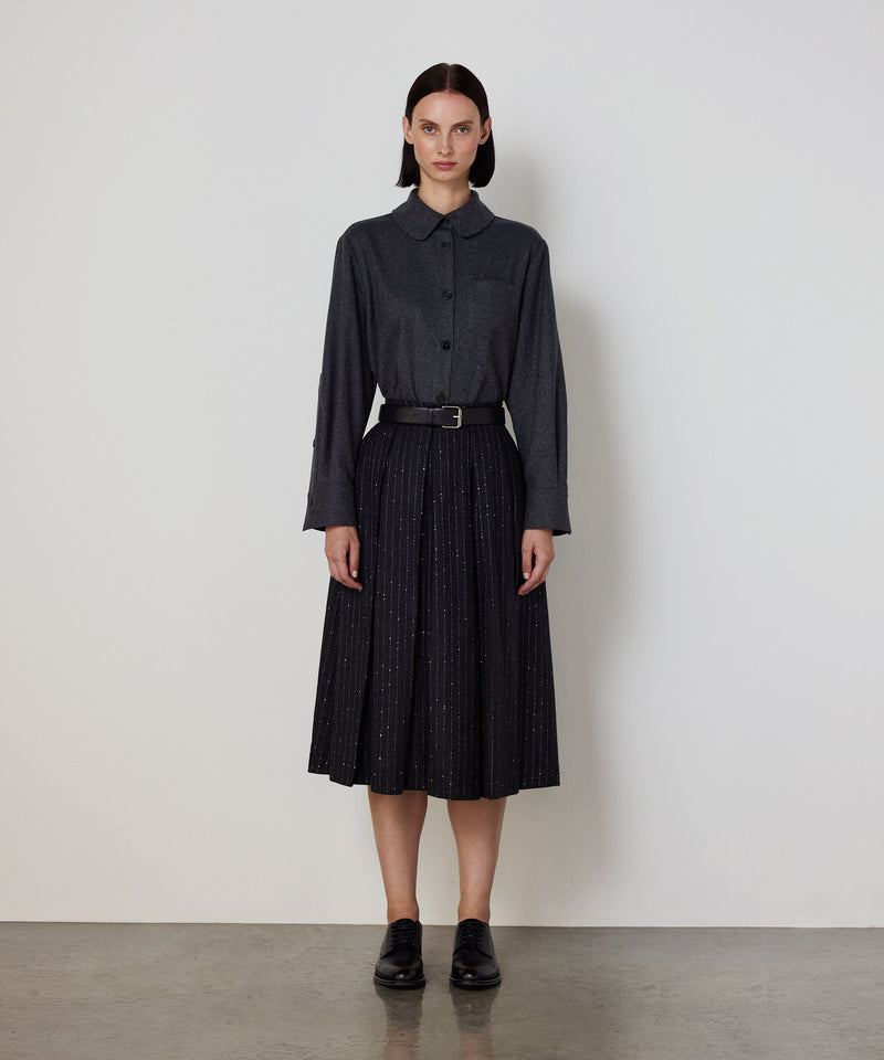 Machka Flannel Shirt With Pockets Grey Melange