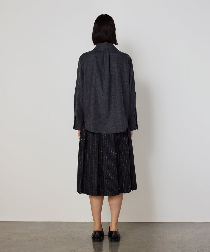 Machka Flannel Shirt With Pockets Grey Melange